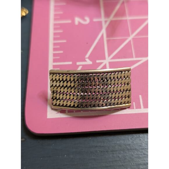 Vintage Sterling Silver Woven Curved 1.3" Pierced Post Earrings 9.12g - Picture 3 of 5